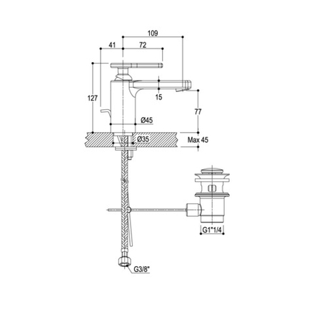 КОМБО №13 Комплект смесителей Ritmonio Cle для раковины, для биде и для ванны/душа с лейкой V0BA9010CRL + V0BA9020CRL + V0BA9033H2CRL