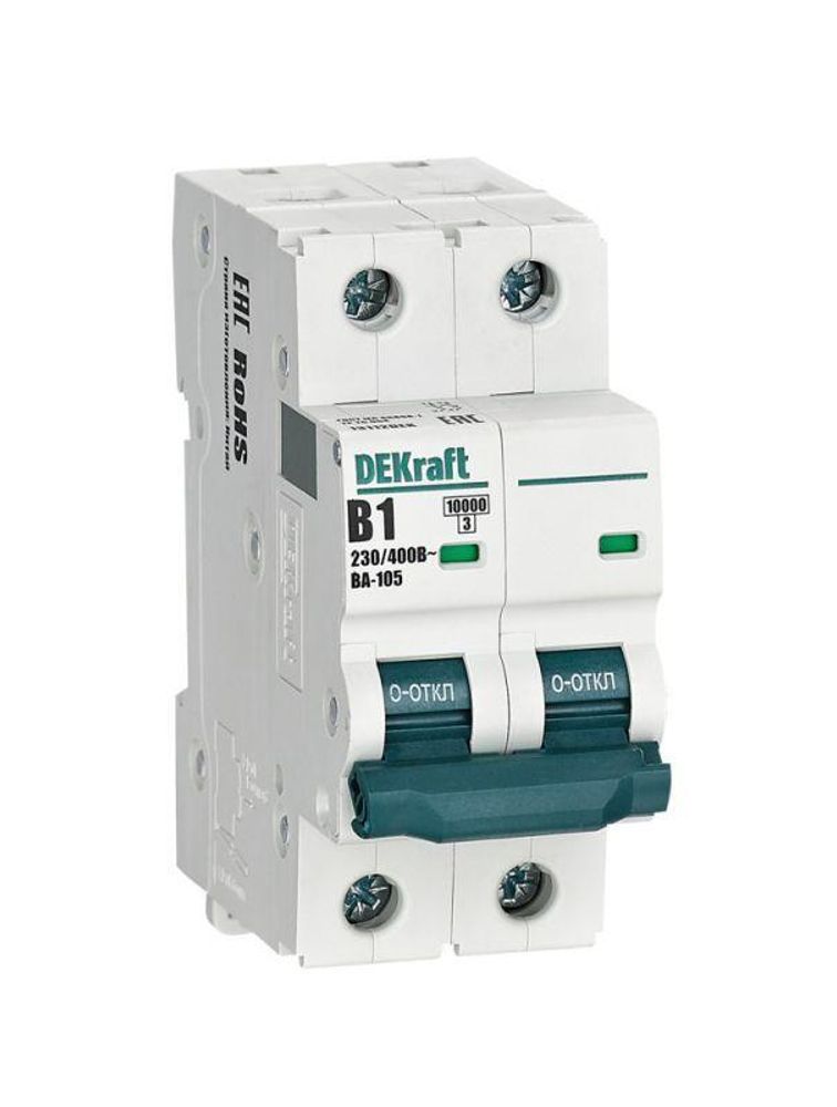 Выключатель автоматический модульный 2п B 1А 10кА ВА-105 DEKraft 13112DEK Выключатель автоматический модульный 2п B 1А 10кА ВА-105 DEKraft 13112DEK