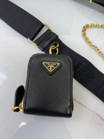 Женская мини-сумка Prada Re-Edition Saffiano leather mini-bag черного цвета с логотипом