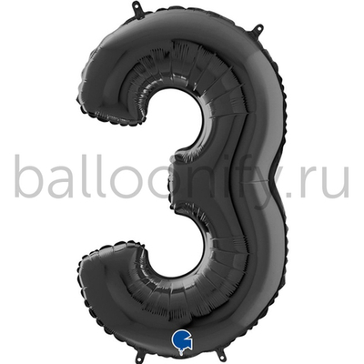 Шар ЦИФРА 3 Black 40" 102 см