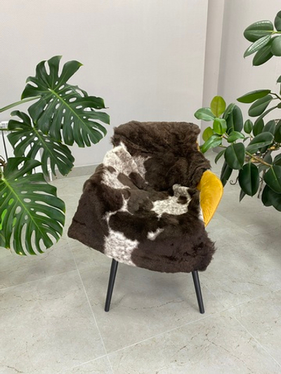 Шкура коврик меховой прикроватный овчина, 100х65 см.