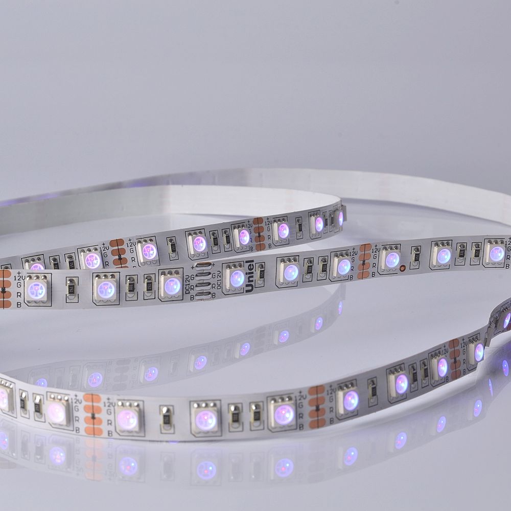 ULS-M25-5050-60LED-m-10mm-IP20-DC12V-14.4W-m-5M-RGB PROFI Гибкая светодиодная лента на самоклеящейся основе. Катушка 5м. в герметичной упаковке. RGB. ТМ Uniel.