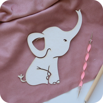 Заготовка для тиснения "Слоник сидит"