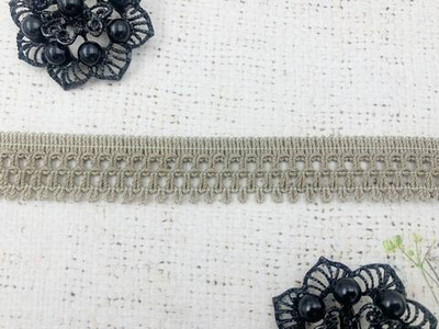 Кружево хлопковое/Тесьма вязаная, рис. 6316, ш. 2,2 см, пр-во Беларусь, бежевый