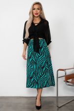 Юбка с разрезом (черный/зеленый) Юб11-20/6 Nikol