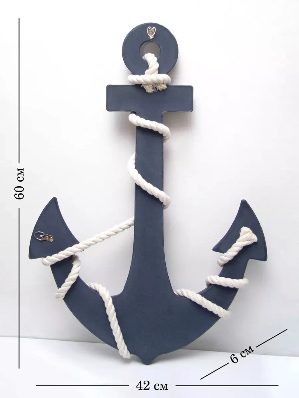 Декор на стену для интерьера "Якорь с канатом"