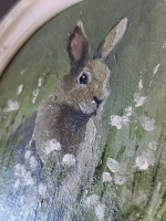 Картина в круглой рамке Зайка