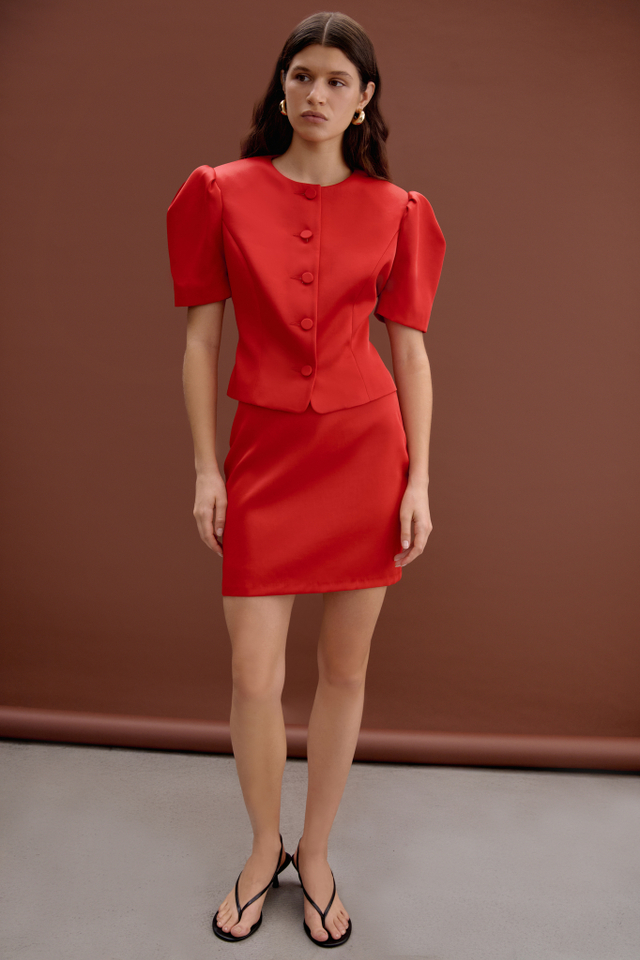 Юбка мини из сатина