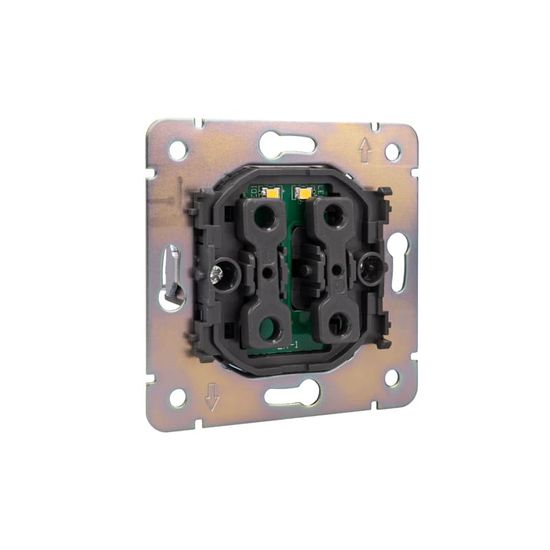 Выключатель ROUND 2 кл с подсветкой 10А с/у оникс KRANZ