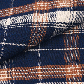 Ткань рубашечная фланель 150 г/м² 80% полиэстер, 20% хлопок шир.150 см  цв.421 синий