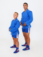 Куртка для САМБО с поясом, плотностью 580 г/м² с подкладкой синяя