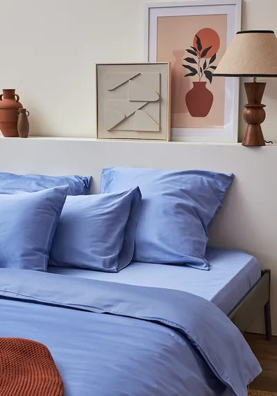 Простыня из премиального сатина сиреневого цвета из коллекции essential, 180х270 см