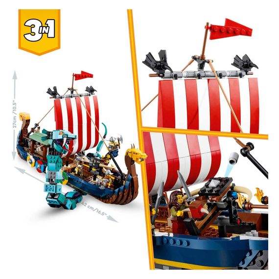 Lego konstruktor 31132 Viking Ship and the Midgard Serpent