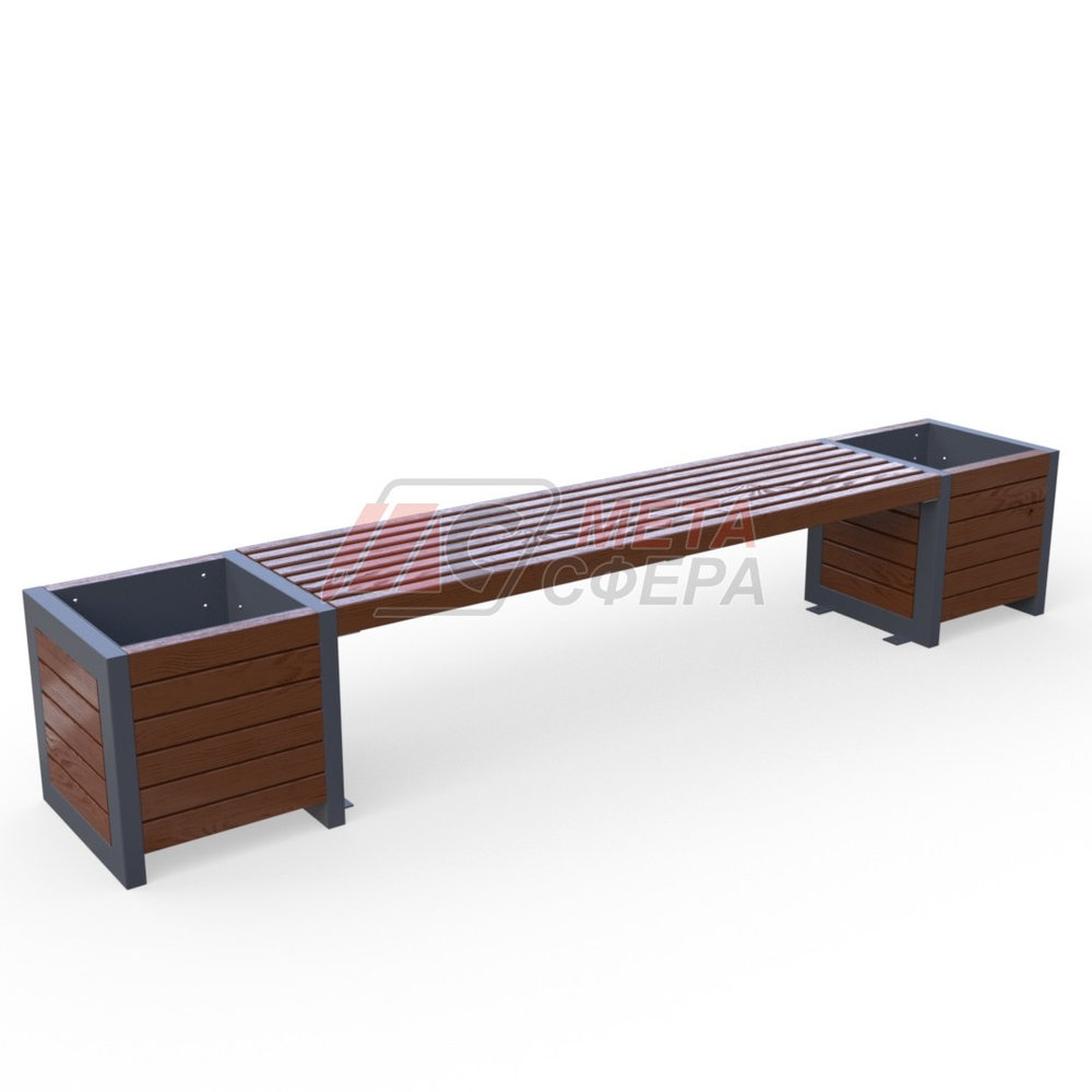 Лавка Бонжур с 2 цветочницами