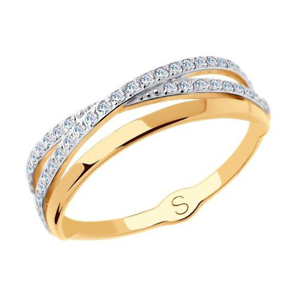 Кольцо из золота с фианитами