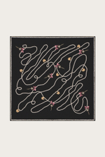 Платок из черного шелка с авторским принтом