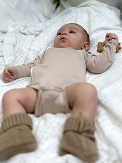 Боди на молнии с длинным рукавом Светлый кофе RinaAmari