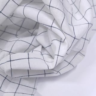 Варёный хлопок "Черная клетка на белом, 1.5*1.5 см"