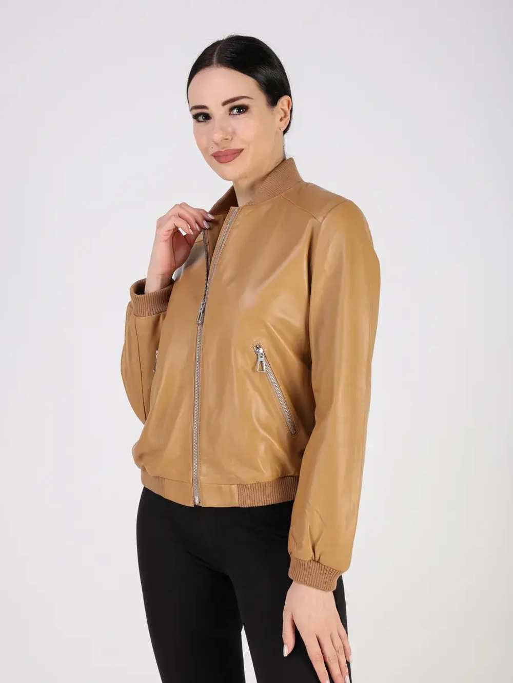 Кожаная куртка демисезонная Турция бомбер