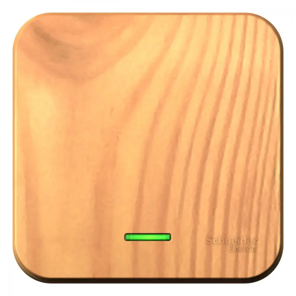 BLANCA О/У 1-клавишный ПЕРЕКЛЮЧАТЕЛЬ (сх.6) с подсветкой, ИЗОЛ.ПЛ, 10А, 250В, ЯСЕНЬ