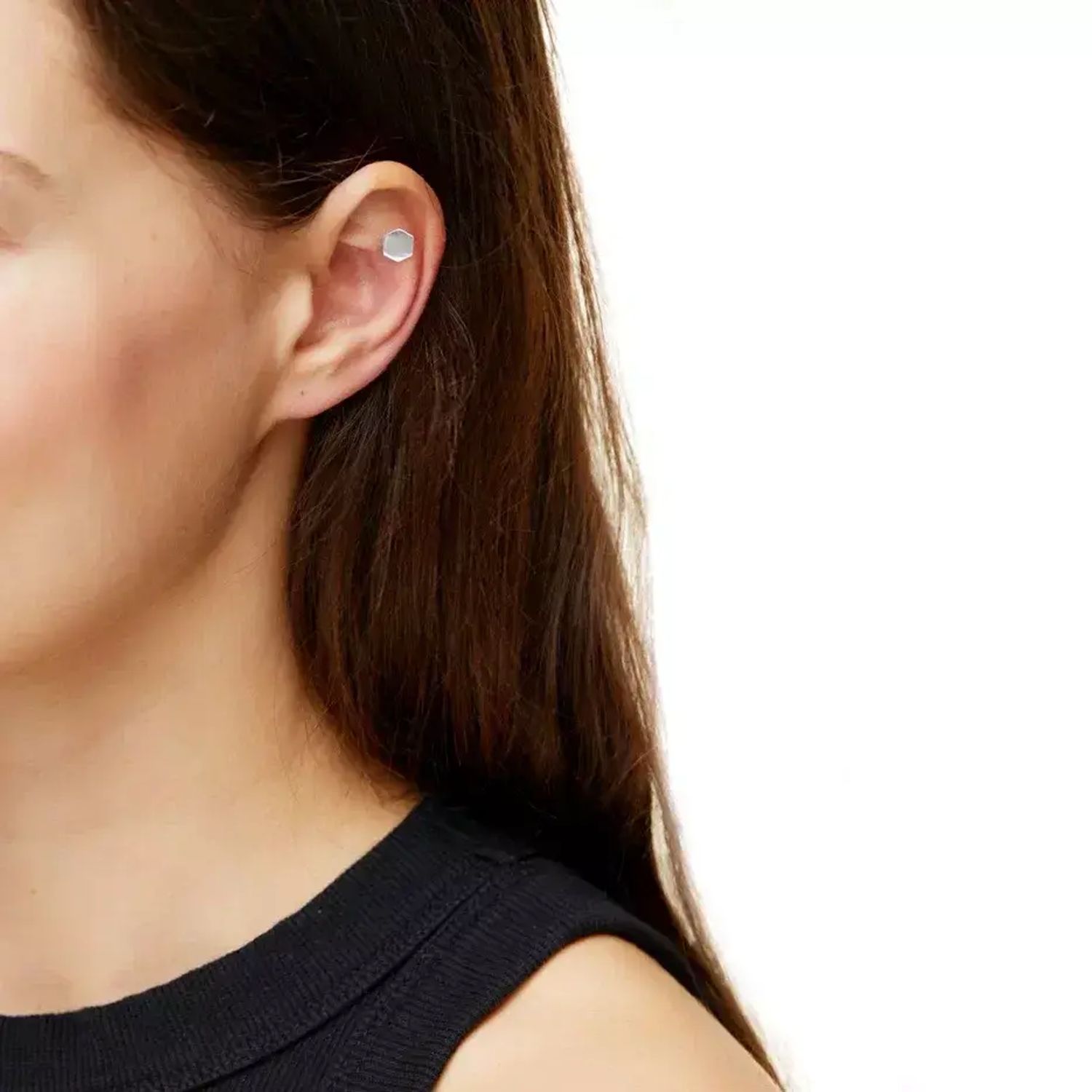 Лабрет Plain Polygon Stud Earring