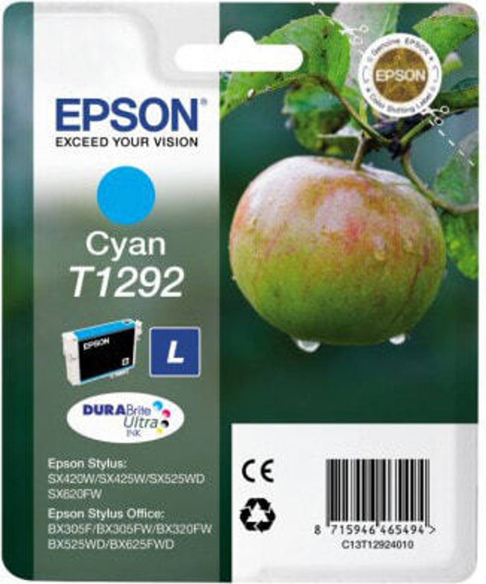 Картридж струйный Epson Apple Singlepack Cyan T1292 DURABrite C13T12924010