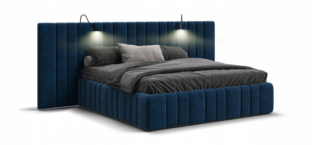 Кровать BOSS INFINITY 180*200 велюр Monolit синяя