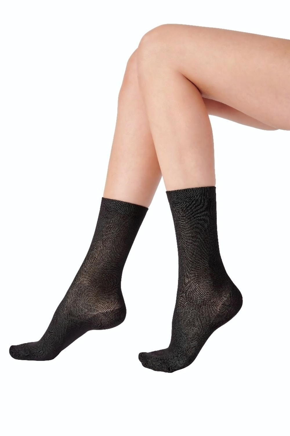 Набор из 2 пар бамбуковых носков - однородных и в рубчик (Размер: 36-42) (Цвет: синий)