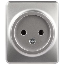 Розетка ЭРА Эксперт 11-2201-03 2P IP20 16A-250В ОУ алюминий