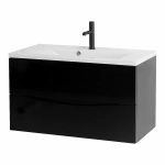 Тумба с раковиной Belbagno MARINO 100 подвесная Nero Lucido