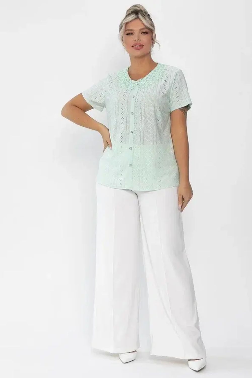 Блуза Петуния (светло-зеленая) Б13978-20М LT Collection