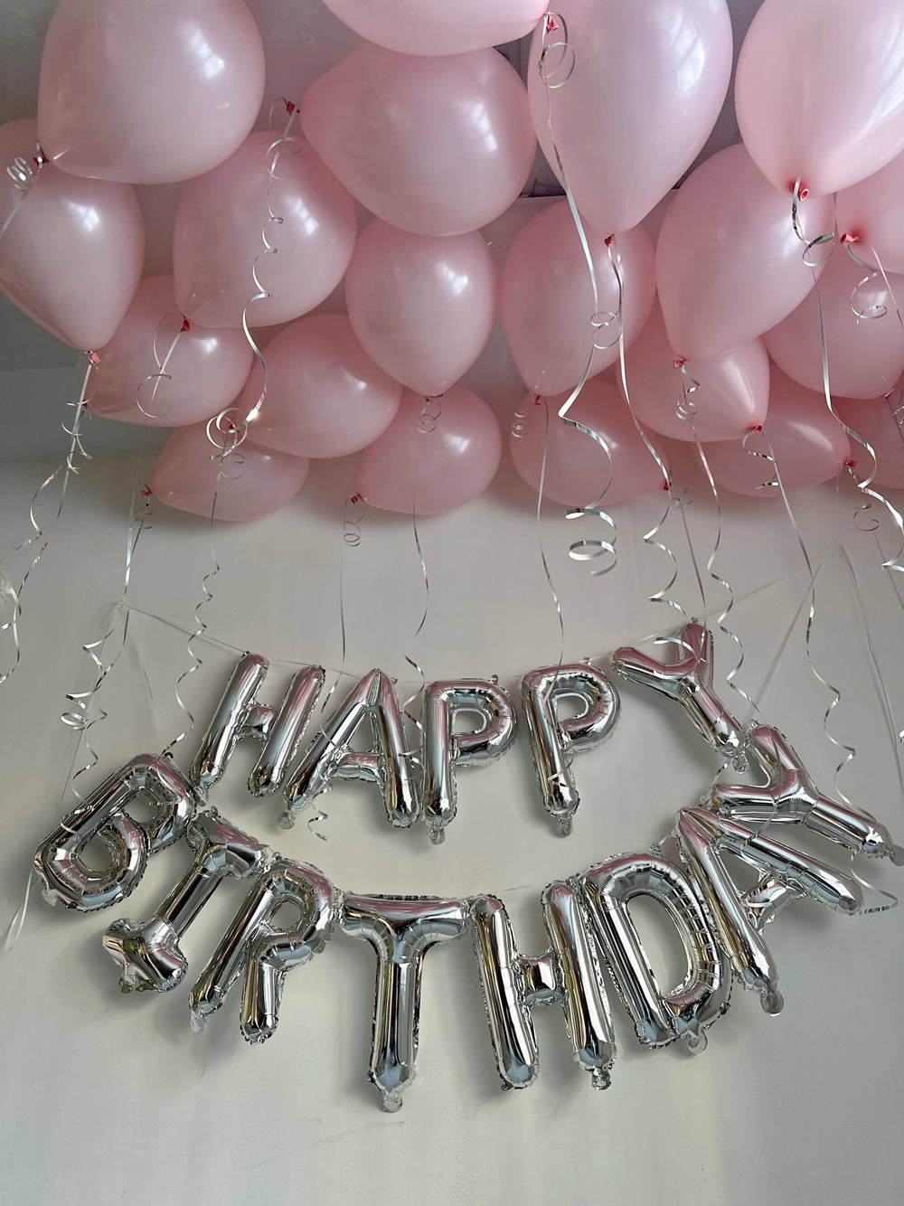 Воздушные гелиевые шарики с доставкой по Хабаровску растяжка серебро №4644