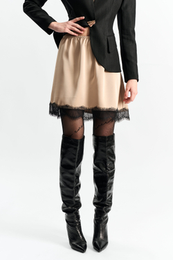 Мини-юбка с кружевом 1264 золото