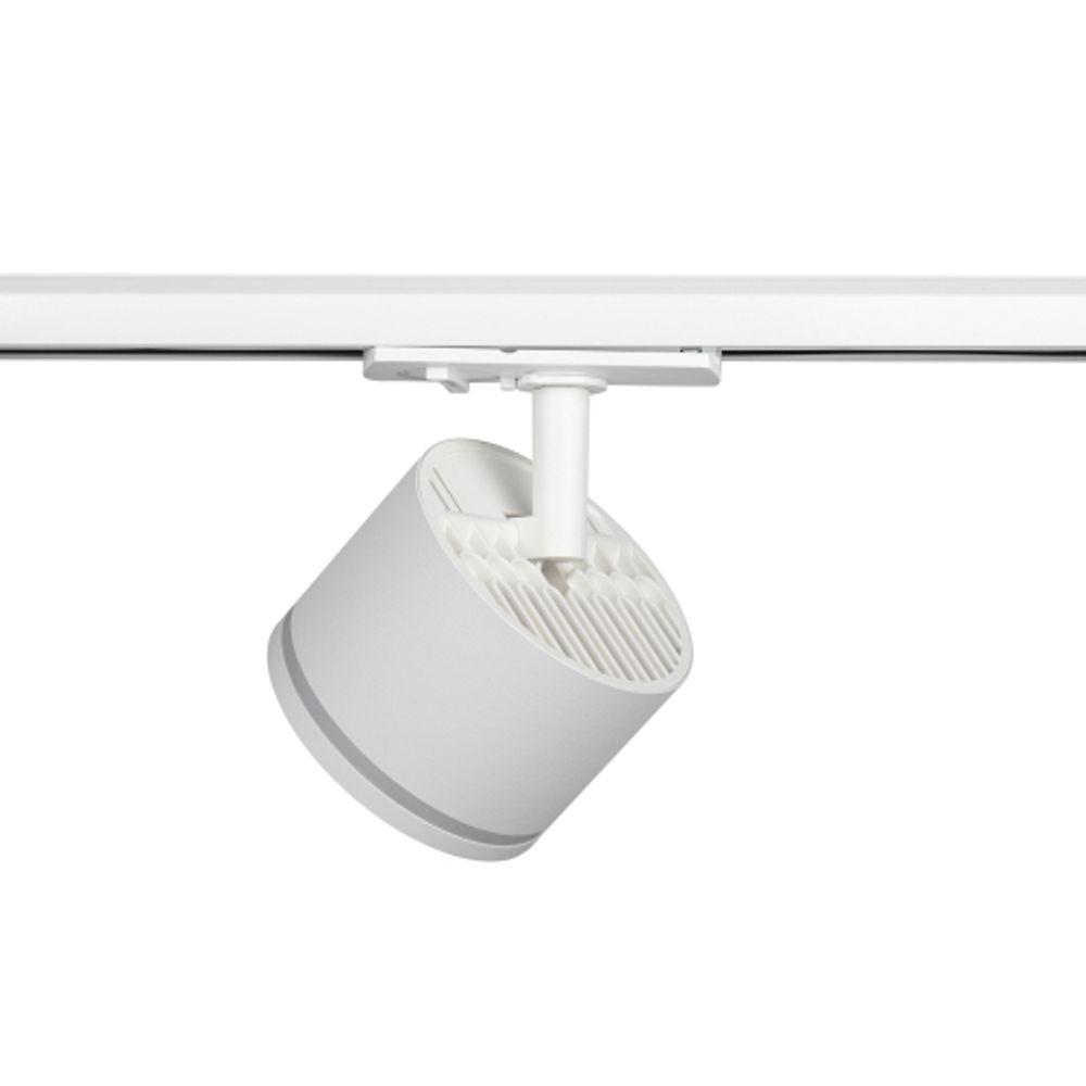 Трековый светильник однофазный ЭРА TR75 - GX53 WH под лампу GX53 c акриловым кольцом белый.
