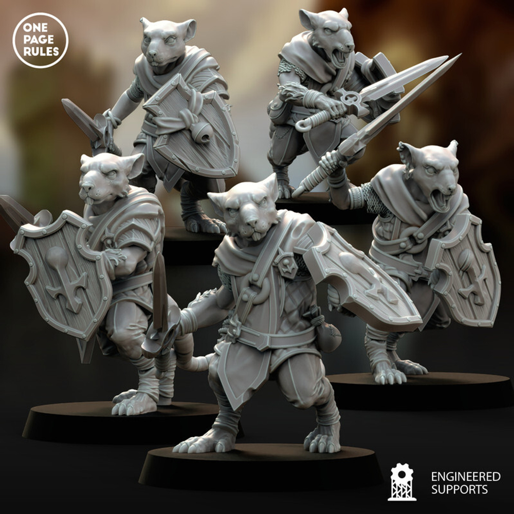 Grand Alliance Chaos Skaven Skaven Clanrats 1 шт. миниатюра для dnd, днд, pathfinder, фентези, Настольная игра, НРИ, Варгейм, РПГ