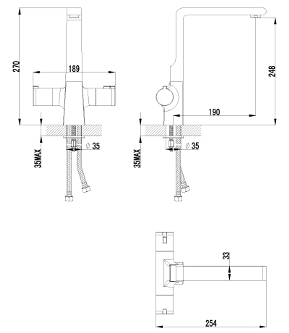 LEMARK Серия YETI. Смеситель для кухни термостатический с высоким поворотным изливом – LM7835C
