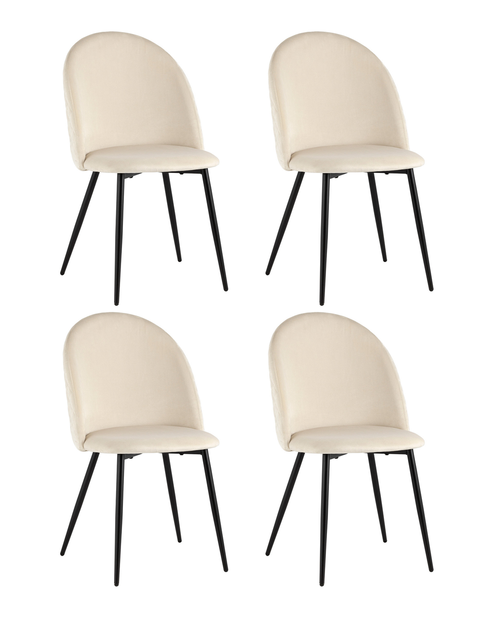 Стул Lilly велюр бежевый 4 шт.