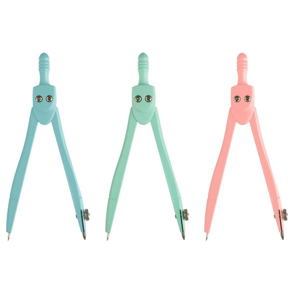 Циркуль металлический 115мм пластиковый пенал, пастельные цвета ассорти (Спейс)