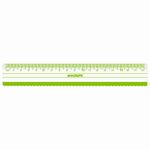 Набор чертежный ЮНЛАНДИЯ "ГЕОМЕТРИЯ" (линейка 18 см, 2 треугольника, транспортир), зеленая шкала, 210740