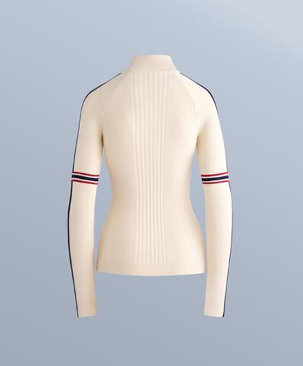 Oysho Термофутболка Base Layer вязаная с контрастными деталями, экрю