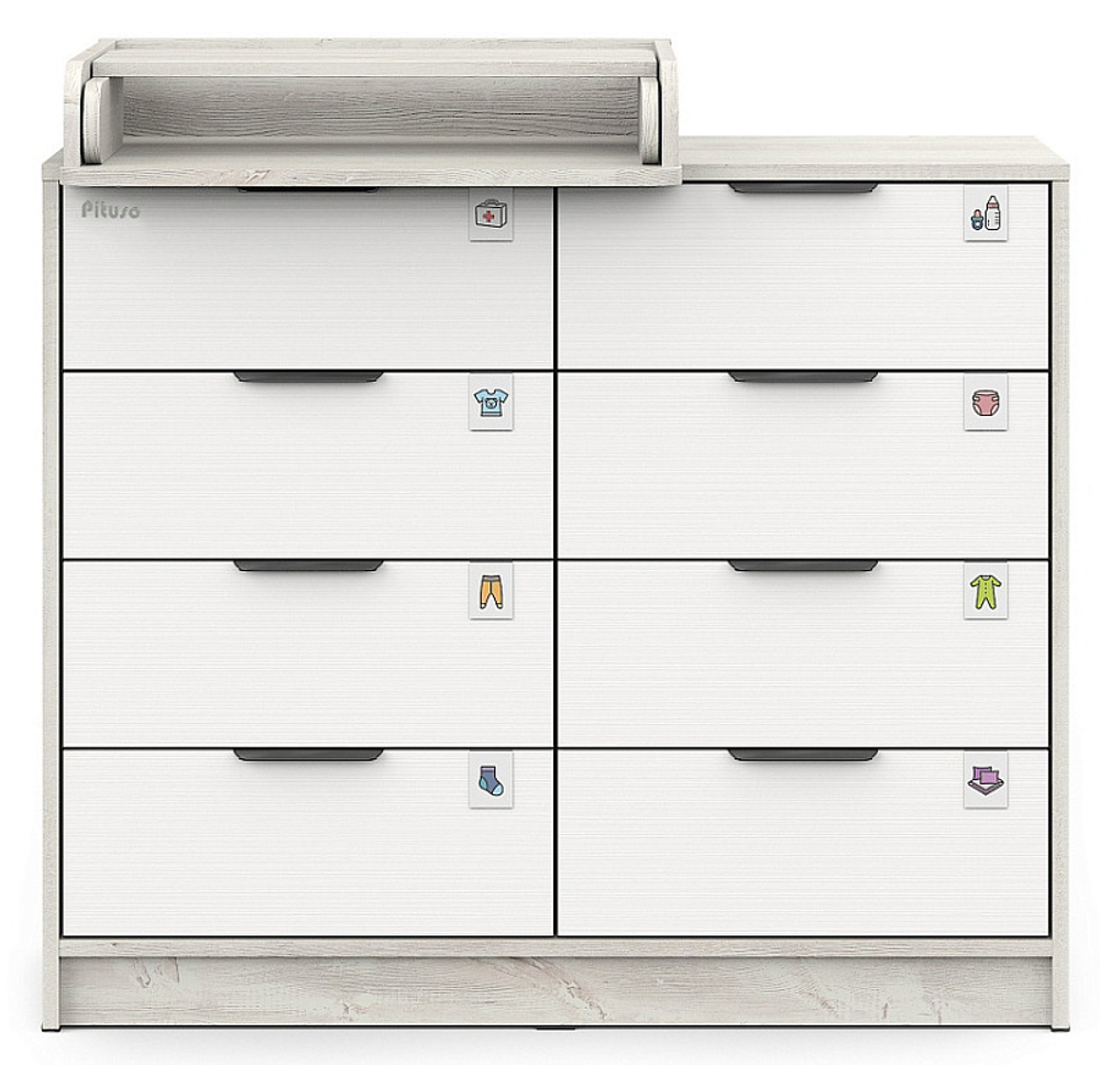 Комод Pituso Kids Optimum ЛДСП Сосна касцина-белый премиум