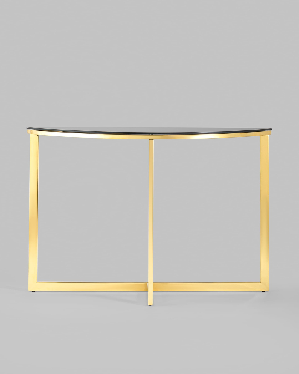 Консоль полукруглая АЛЬБА 115*30 золото стекло черное