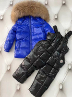 Синий зимний брендовый костюм для детей Buba Moncler