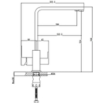 Смеситель для кухни 35к HB76803-7 HAIBA с вых. для питьевого фильтра б/отв п/гайку  ЧЕРНЫЙ
