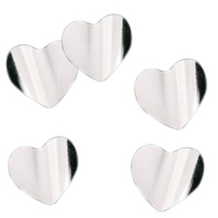 Конфетти "Сердца серебряные" фольгированные 3 см