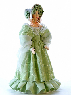 Кукла фарфоровая Пушкинская дама в летнем платье 19 века