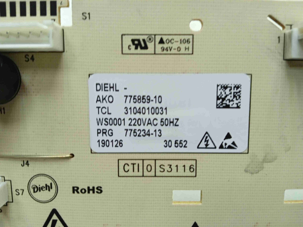 WM-F510STL/WW кт183 Электронный модуль для стиральной машины Dexp WM-F510STL/WW б/у