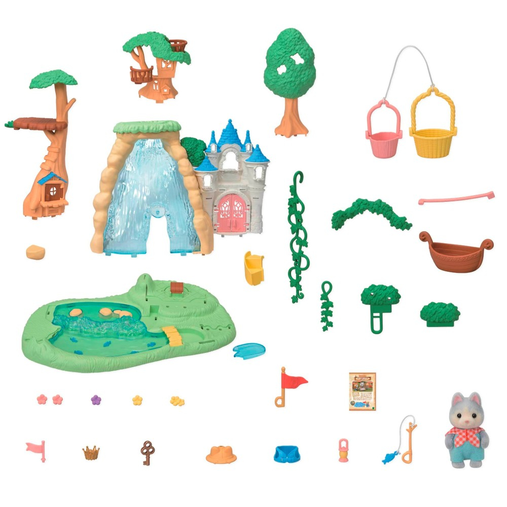 Sylvanian Families - Остров с водопадом Secret Forest + фигурка собачки хаски 5761