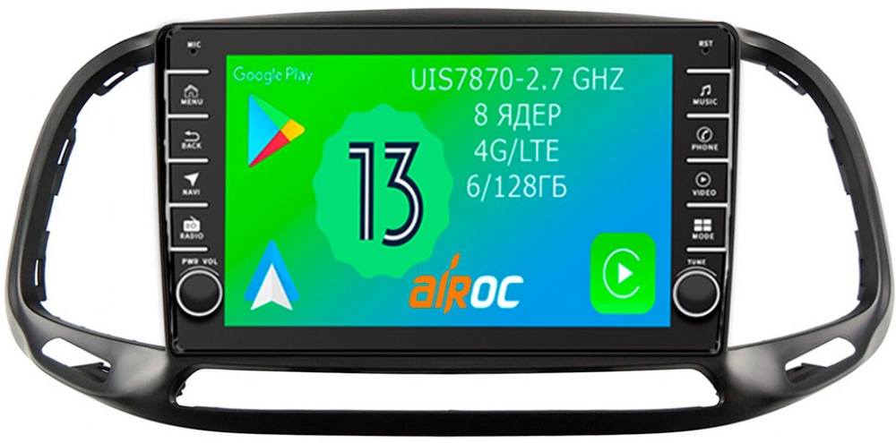 Магнитола для FIAT Doblo 2015+ - Airoc AB-1504 (кнопки и крутилки), Android 13, TS20, 6/128Гб, SIM-слот, CarPlay