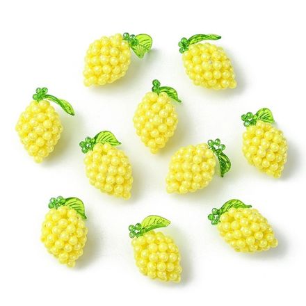 Подвеска Лимон 36мм, бисер